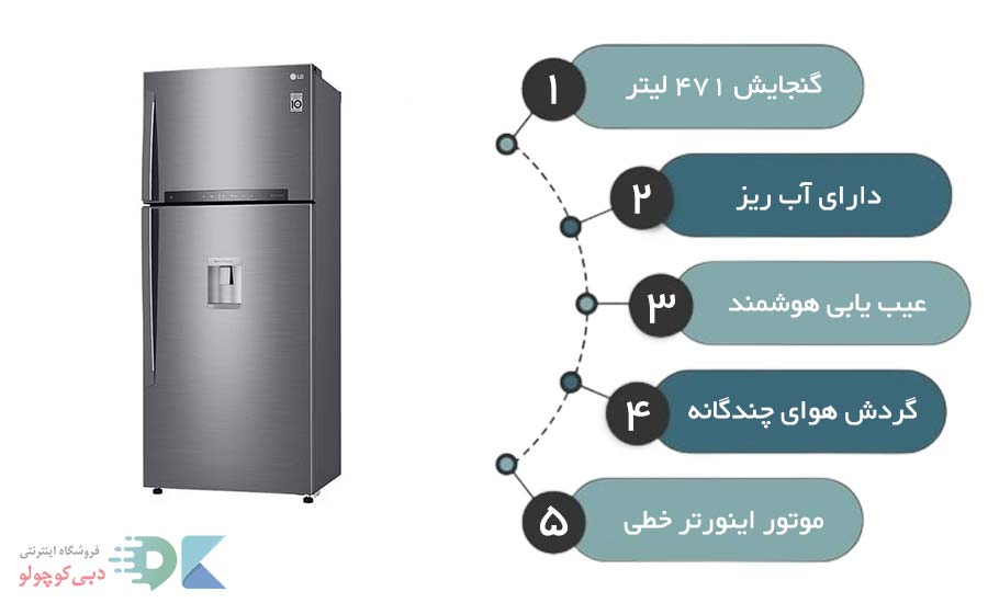 مشخصات یخچال فریزر ال جی f682