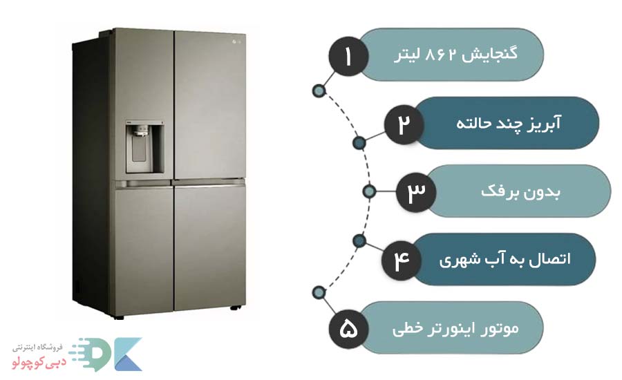 مشخصات یخچال فریزر ال جی j348
