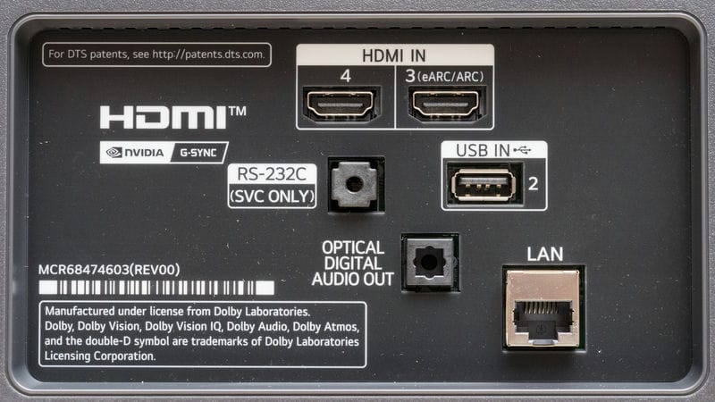 پورت ورودی و خروجی در تلویزیون OLED ال جی B4 سال 2024 - سایت دبی کوچولو