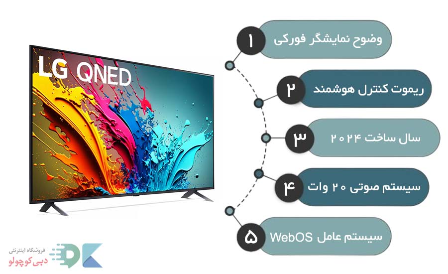 مشخصات و خرید تلویزیون ال جی lg QNED85T 