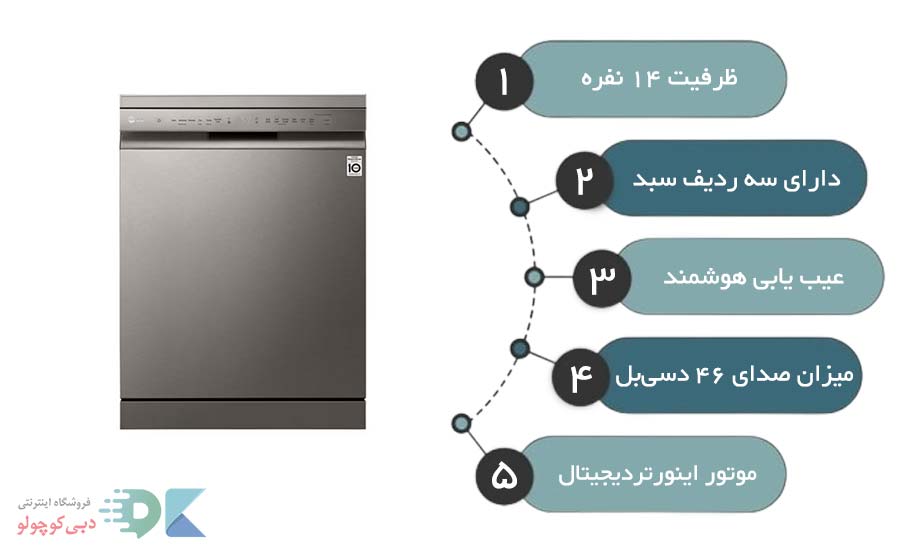 مشخصات ظرفشویی ال جی مدل 512
