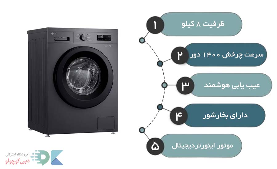 مشخصات لباسشویی ال جی F2Y1TYP6J