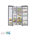 نمای داخلی با مواد غذایی یخچال 32 فوت سامسونگ مدل rs6h