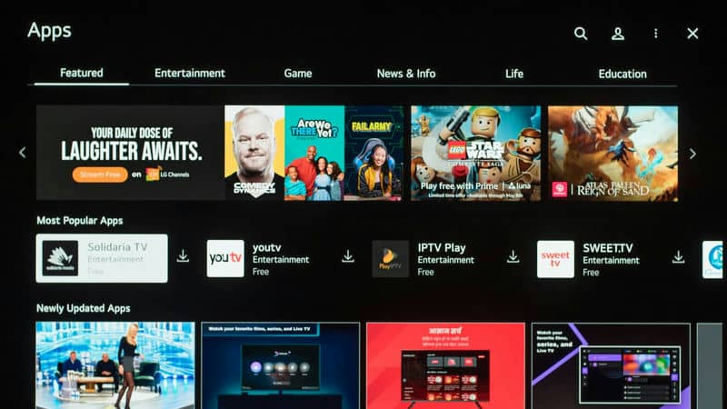 منوی تلویزیون OLED ال جی 55C5 سایز 55 اینچ سال 2025 - سایت دبی کوچولو