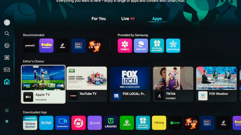 منوی تلویزیون QLED سامسونگ Q70D سال 2024 - سایت دبی کوچولو