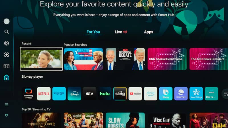 منو تلویزیون QLED سامسونگ Q70D سال 2024 - سایت دبی کوچولو