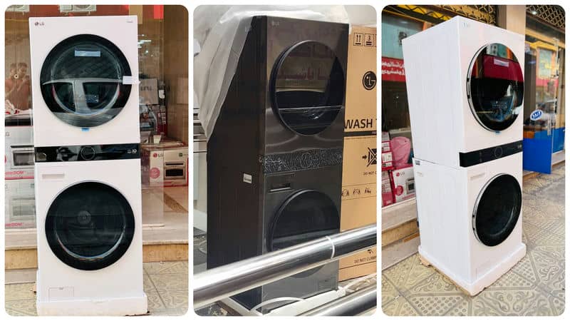 عکس واقعی از ماشین لباسشویی ال جی WT21 دو طبقه واش تاور رنگ دودی 21 کیلو (WT2116BRK) ساخت کُره با گارانتی و پرداخت درب منزل در دبی کوچولو