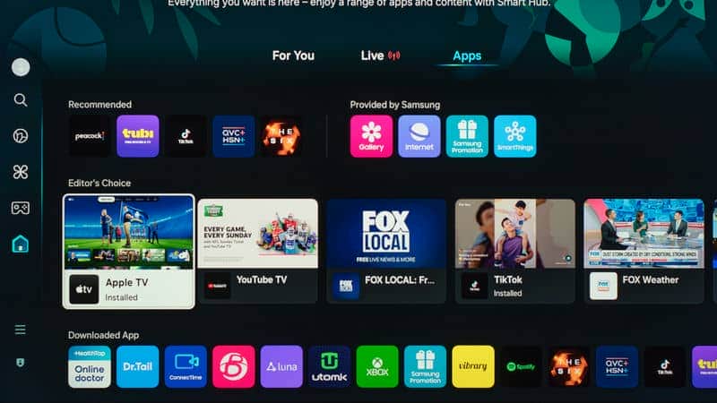 منوی تلویزیون QLED سامسونگ 55Q70D سایز 55 اینچ سال 2024 - سایت دبی کوچولو