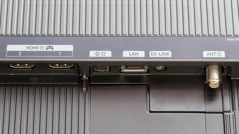 بخش پورت های ورودی و خروجی و گیرنده ماهواره و دیجیتال در تلویزیون OLED سامسونگ 55S85D سایز 55 اینچ سال 2024 - سایت دبی کوچولو