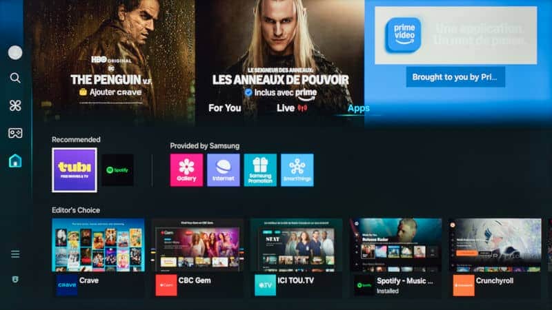 منو تلویزیون کریستال سامسونگ 65DU7000 سایز 65 اینچ سال 2024 - سایت دبی کوچولو