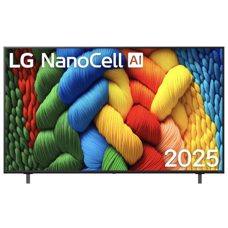 75NANO80 LG TV 2025 (1) نمای روبرو در تلویزیون NANOCELL ال جی 75NANO80 سایز 75 اینچ سال 2025 - سایت دبی کوچولو