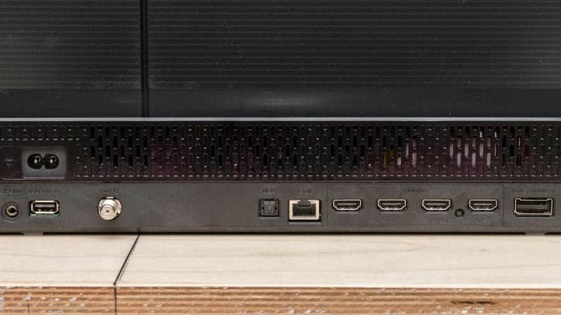 تمامی پورت های ورودی و خروجی HDMI و USB و شبکه و گیرنده رسیور ماهواره در تلویزیون QLED سامسونگ 85LS03D سایز 85 اینچ سال 2024 - سایت دبی کوچولو