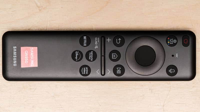 عکس از ریموت کنترل اسمارت تلویزیون NEO QLED سامسونگ 85QN95D سایز 85 اینچ سال 2024 - سایت دبی کوچولو