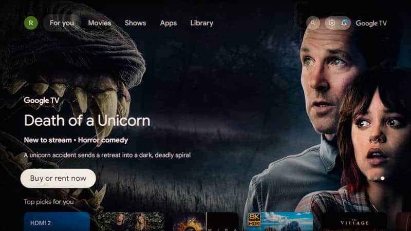 منو و سیستم عامل گوگل تی وی در تلویزیون LED سونی 85XR50 سایز 85 اینچ سال 2024 - سایت دبی کوچولو