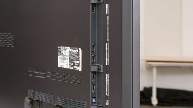 پورت های HDMI و USB و گیرنده های رسیور ماهواره و دیجیتال در تلویزیون QNED مینی ال ای دی ال جی 86QNED90 سایز 86 اینچ سال 2024 - سایت دبی کوچولو