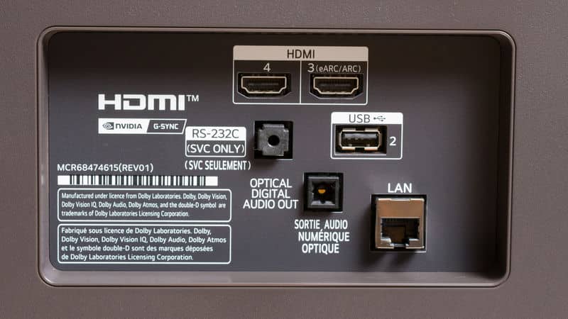 پورت های HDMI و USB در تلویزیون OLED ال جی B5 سال 2025 - سایت دبی کوچولو