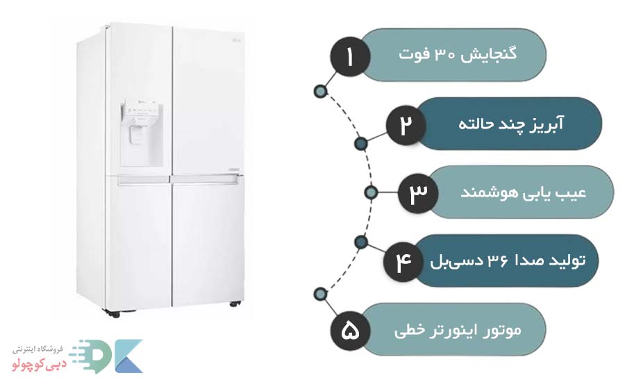 مشخصات یخچال فریزر ال جی j287 سفید