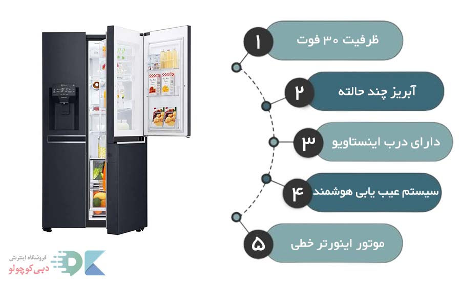 مشخصات یخچال ال جی x257 مشکی