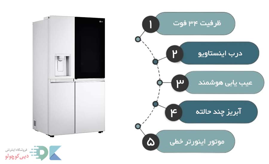 مشخصات یخچال فریزر ال جی x348 سفید