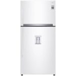 نمای روبرو یخچال فریزر بالا پایین ال جی 832 کد GRM-832DHWL ساخت کره منتاژ کره 23 فوت رنگ سفید - سایت دبی کوچولو