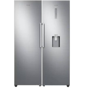 نمای روبرو در یخچال فریزر دوقلو سامسونگ RZ32 - RR39 سفید کد RR39M73107F- RZ32M71207F ساخت کره منتاژ ویتنام 26 فوت رنگ نقره ای - سایت دبی کوچولو