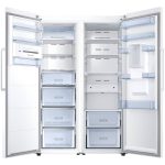 نمای کلی بخش داخلی یخچال فریزر دوقلو سامسونگ RZ32 - RR39 سفید کد RR39M7310WW-RZ32M7120WW ساخت کره منتاژ ویتنام 26 فوت رنگ سفید - سایت دبی کوچولو