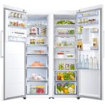 نمای داخلی کلی در یخچال فریزر دوقلو سامسونگ RZ32 - RR39 سفید کد RR39M7310WW-RZ32M7120WW ساخت کره منتاژ ویتنام 26 فوت رنگ سفید - سایت دبی کوچولو