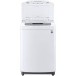 نمای درب از بالا در ماشین لباسشویی ال جی T16 رنگ سفید 16 کیلو (T1685NEHT) ساخت کُره با گارانتی و پرداخت درب منزل در دبی کوچولو