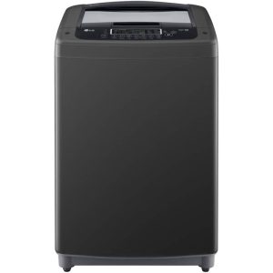 نمای روبرو در ماشین لباسشویی ال جی T16 رنگ دودی 16 کیلو درب از بالا (T1685NEHT) ساخت کُره با گارانتی و پرداخت درب منزل در دبی کوچولو