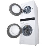 جهت باز شدن درب در ماشین لباسشویی و خشک کن ال جی WT21 دو طبقه واش تاور رنگ دودی 21 کیلو (WT2116WRK) ساخت کُره با گارانتی و پرداخت درب منزل در دبی کوچولو