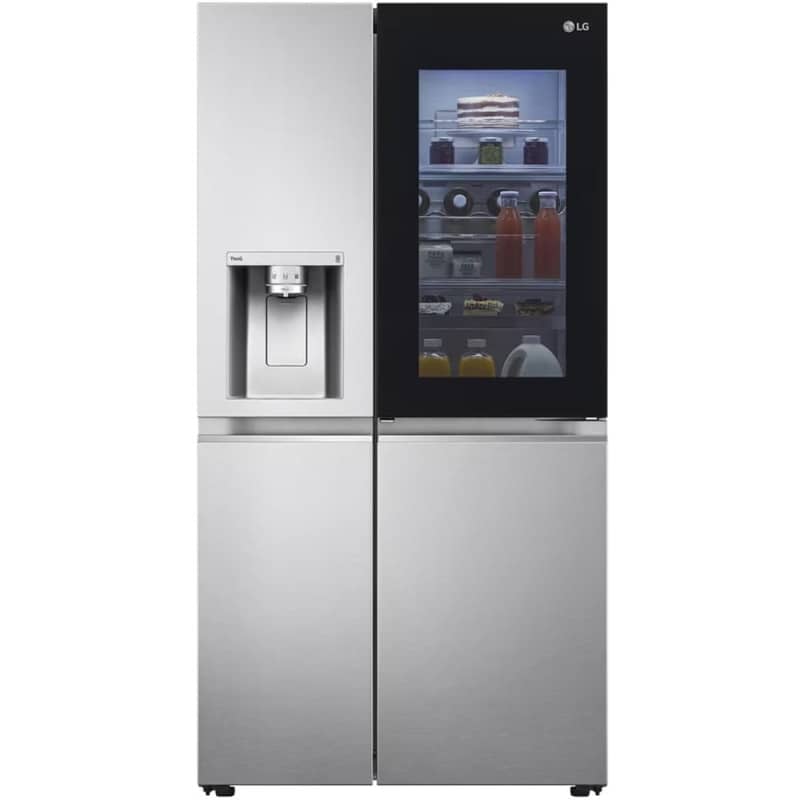 X257 lg refrigerator silver (1) نمای روبرو در یخچال فریزر ساید بای ساید ال جی X257 کد GC-X257CSES ساخت کره منتاژ چین 30 فوت رنگ نقره ای - سایت دبی کوچولو