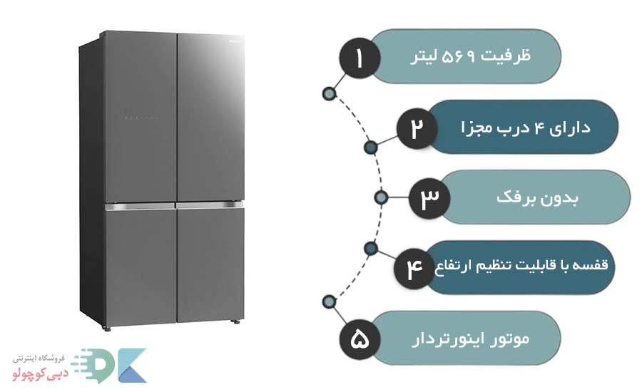 مشخصات یخچال فریزر هیتاچی Rwb720