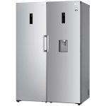 نمای سمت چپ یخچال فریزر دوقلوی ال جی GC-F411ELDM و GC-B414ELFM نقره ای 40 فوت اصل کره - سایت دبی کوچولو