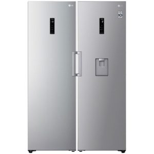 نمای روبرو در یخچال فریزر دوقلوی ال جی GC-F411ELDM و GC-B414ELFM نقره ای 40 فوت اصل کره - سایت دبی کوچولو