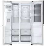 بخش داخلی یخچال فریزر ساید بای ساید ال جی X257 کد GR-X257CVVV ساخت کره منتاژ چین 30 فوت رنگ سفید - سایت دبی کوچولو