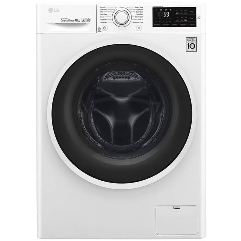 4J6 LG washing machine 8KG WHITE - F4J6TNP0W - dobeikuchulu (1) قیمت و خرید ماشین لباسشویی ال جی J6 رنگ سفید 8 کیلو (F4J6TNP0W) ساخت کُره با گارانتی و پرداخت درب منزل در دبی کوچولو