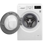 جهت باز شدن درب در ماشین لباسشویی ال جی J6 رنگ سفید 8 کیلو (F4J6TNP0W) ساخت کُره با گارانتی و پرداخت درب منزل در دبی کوچولو