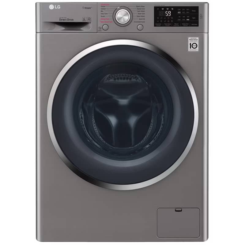 4J6 LG washing machine 9KG SILVER - F4J6TNP8S - dobeikuchulu (1) قیمت و خرید ماشین لباسشویی ال جی J6 رنگ نقره ای 8 کیلو (F4J6TNP8S) ساخت کُره با گارانتی و پرداخت درب منزل در دبی کوچولو