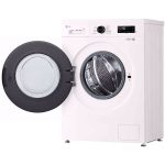 نمای سمت چپ از باز بودن درب ماشین لباسشویی ال جی Y1 رنگ سفید 7 کیلو (F2Y1HYP65p) ساخت کُره با گارانتی و پرداخت درب منزل در دبی کوچولو