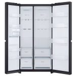 نمای کامل از داخل یخچال فریزر ساید بای ساید ال جی B287 کد GCB287GNWB ساخت کره منتاژ چین 24 فوت رنگ مشکی سال 2025 - سایت دبی کوچولو