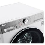 نمای بخش بالایی پنل لمسی و برنامه ها و جای پودر و مواد شوینده در ماشین لباسشویی ال جی V12 رنگ سفید 12 کیلو با 8 کیلو خشک کن (WDV1260WRP) ساخت کُره با گارانتی و پرداخت درب منزل در دبی کوچولو