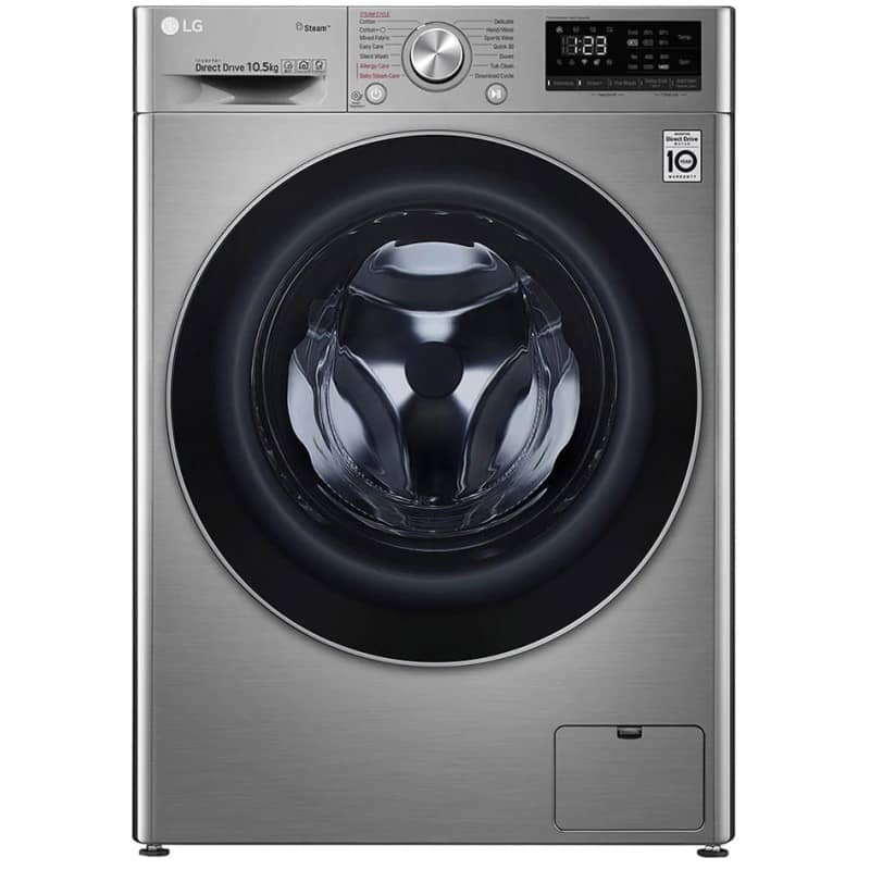 V5 LG washing machine 10.5KG SILVER (1) قیمت و خرید ماشین لباسشویی ال جی V5 رنگ نقره ای 10.5 کیلو (F4V5RYP2T) ساخت کُره با گارانتی و پرداخت درب منزل در دبی کوچولو