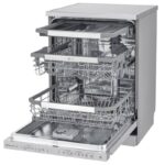 نمای سمت چپ در ماشین ظرفشویی ال جی 335 کد DFC335HP رنگ سیلور سه طبقه 14 نفره سه سبد اصل کره مونتاژ کره - سایت دبی کوچولو