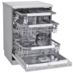 نمای کلی از بخش داخلی ماشین ظرفشویی ال جی 335 کد DFC335HP رنگ سیلور سه طبقه 14 نفره سه سبد اصل کره مونتاژ کره - سایت دبی کوچولو