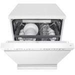 حالت باز شدن درب در ماشین ظرفشویی ال جی 435 کد DFC435FW رنگ سفید سه طبقه 14 نفره 3 سبد اصل کره مونتاژ کره دارای بخارشوی - سایت دبی کوچولو