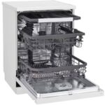 نمای سمت راست از سبد های ماشین ظرفشویی ال جی 435 کد DFC435FW رنگ سفید سه طبقه 14 نفره 3 سبد اصل کره مونتاژ کره دارای بخارشوی - سایت دبی کوچولو