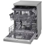 نمای سمت چپ در ماشین ظرفشویی ال جی 513 کد DFC513FV رنگ نقره ای سه طبقه 14 نفره 3 سبد اصل کره مونتاژ کره بدون بخارشوی - سایت دبی کوچولو