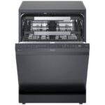 نمای روبرو و برنامه های روی پنل لمسی روی درب در ماشین ظرفشویی ال جی 287 کد DFC287HMS رنگ دودی سه طبقه 14 نفره 3 سبد اصل کره مونتاژ کره بدون بخارشوی - سایت دبی کوچولو