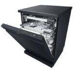 نمای کناری از ماشین ظرفشویی ال جی 287 کد DFC287HMS رنگ دودی سه طبقه 14 نفره 3 سبد اصل کره مونتاژ کره بدون بخارشوی - سایت دبی کوچولو