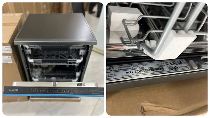 عکس واقعی از برنامه های روی درب و سریال نامبر ماشین ظرفشویی سامسونگ 8050 کد DW60A8050FG رنگ دودی سه طبقه 14 نفره 3 سبد اصل کره مونتاژ چین - سایت دبی کوچولو